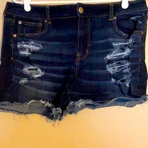 American Eagle high rise shorts size 16 distressed